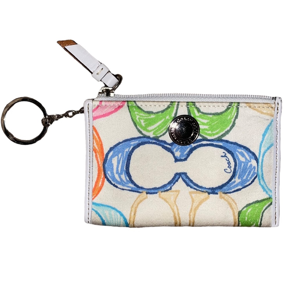 Coach Hamptons Scribble Mini Skinny Wallet